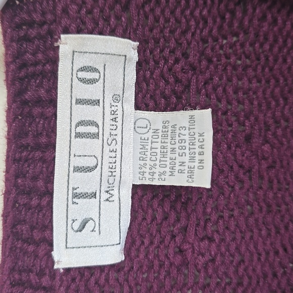 Studio Michelle Stuart Vintage Purple Floral Cardigan L - Picture 5 of 5